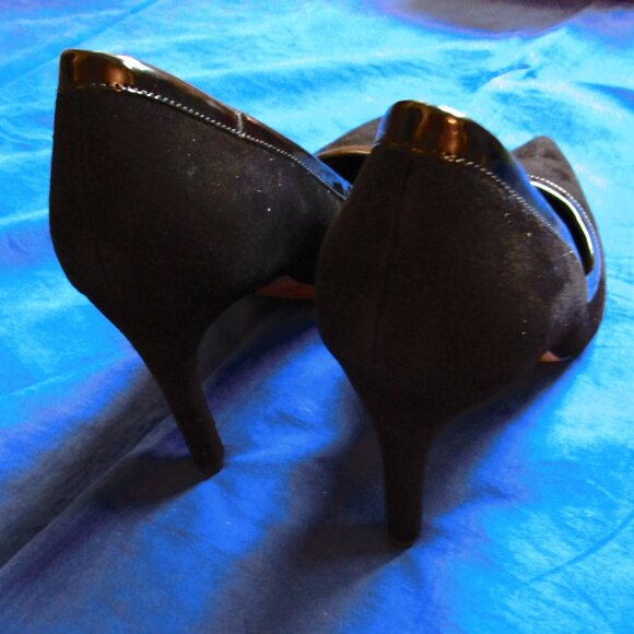VIA SPIGA BLACK SUEDE HIGH HEEL SHOES-8.5M-NEW-W/LEATHER ACCENT-W/ORIGINAL BOX - Picture 11 of 13